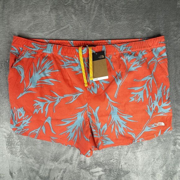 The North Face Shorts Womens 3X‎ 46x4 Orange Floral Class V Zip Pocket New $60
